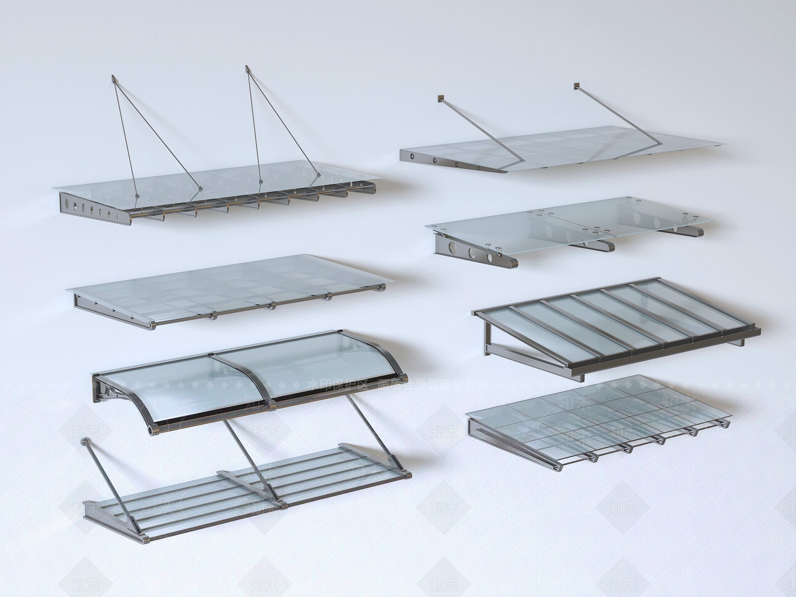 现代雨棚SU模型下载【ID:1192792664】