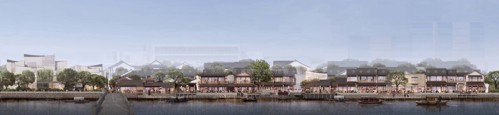 中式简约商业街SU模型下载【ID:1192793146】