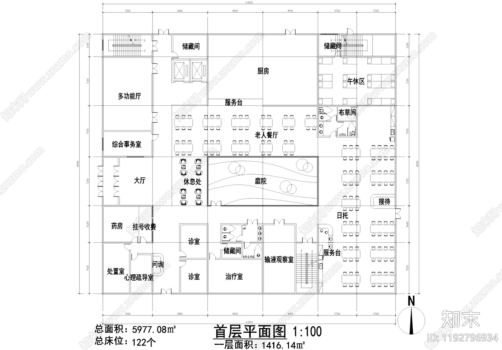 养老院施工图下载【ID:1192796934】