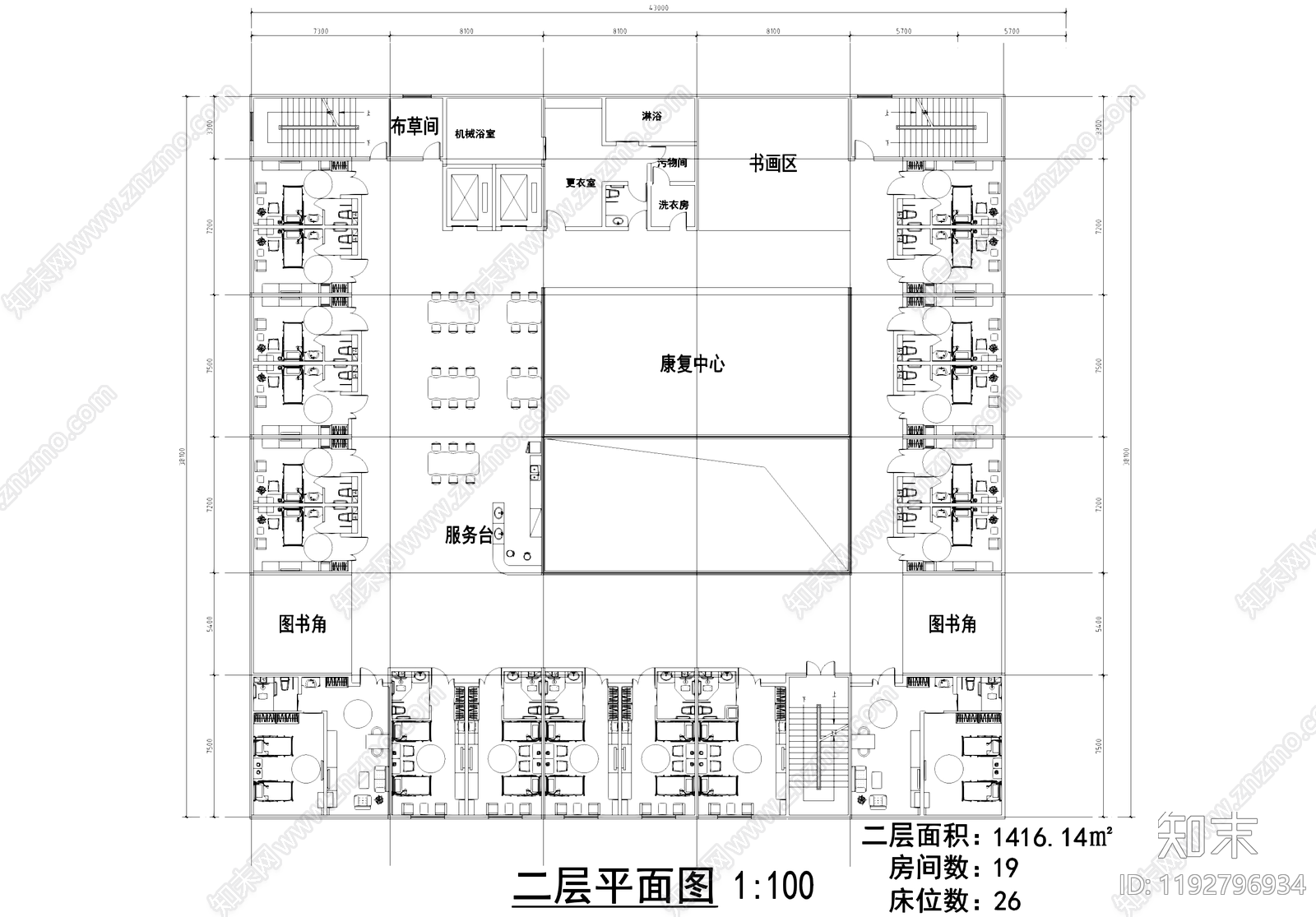 养老院cad施工图下载【ID:1192796934】