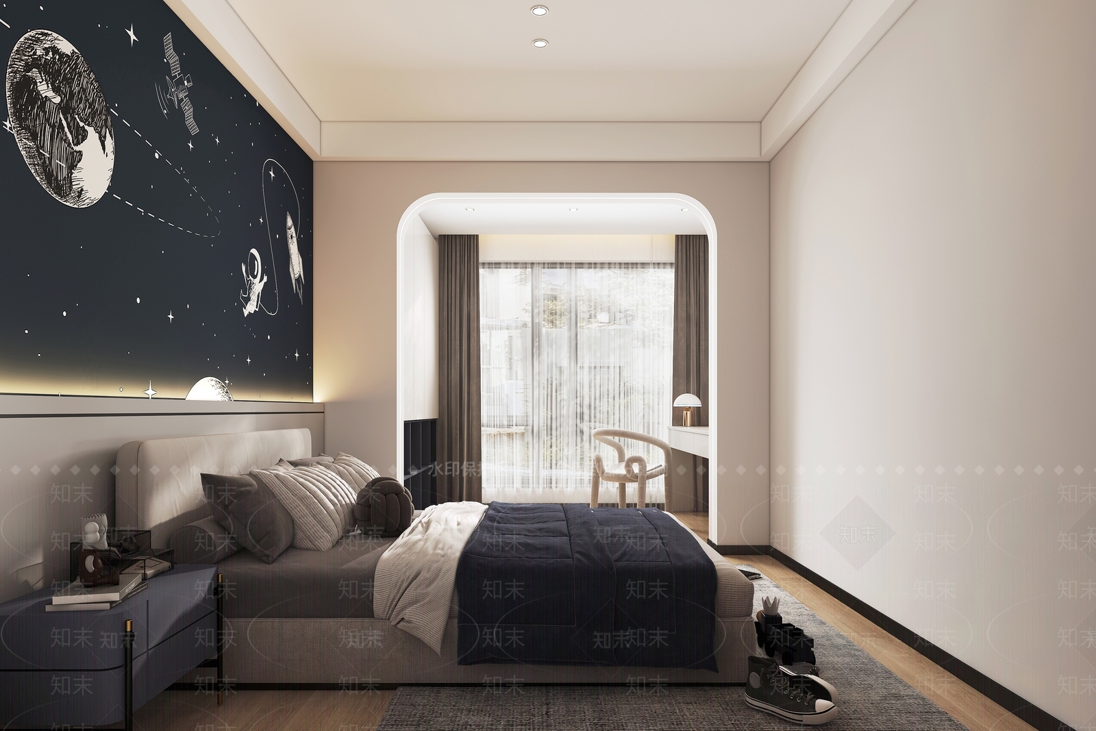 现代男孩房3D模型下载【ID:1192798626】