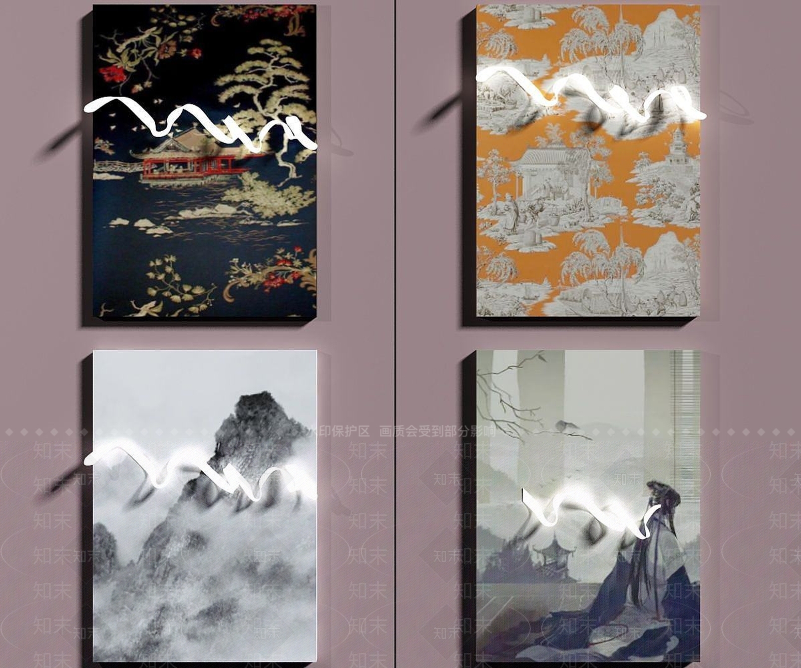 中式装饰画3D模型下载【ID:1192800073】