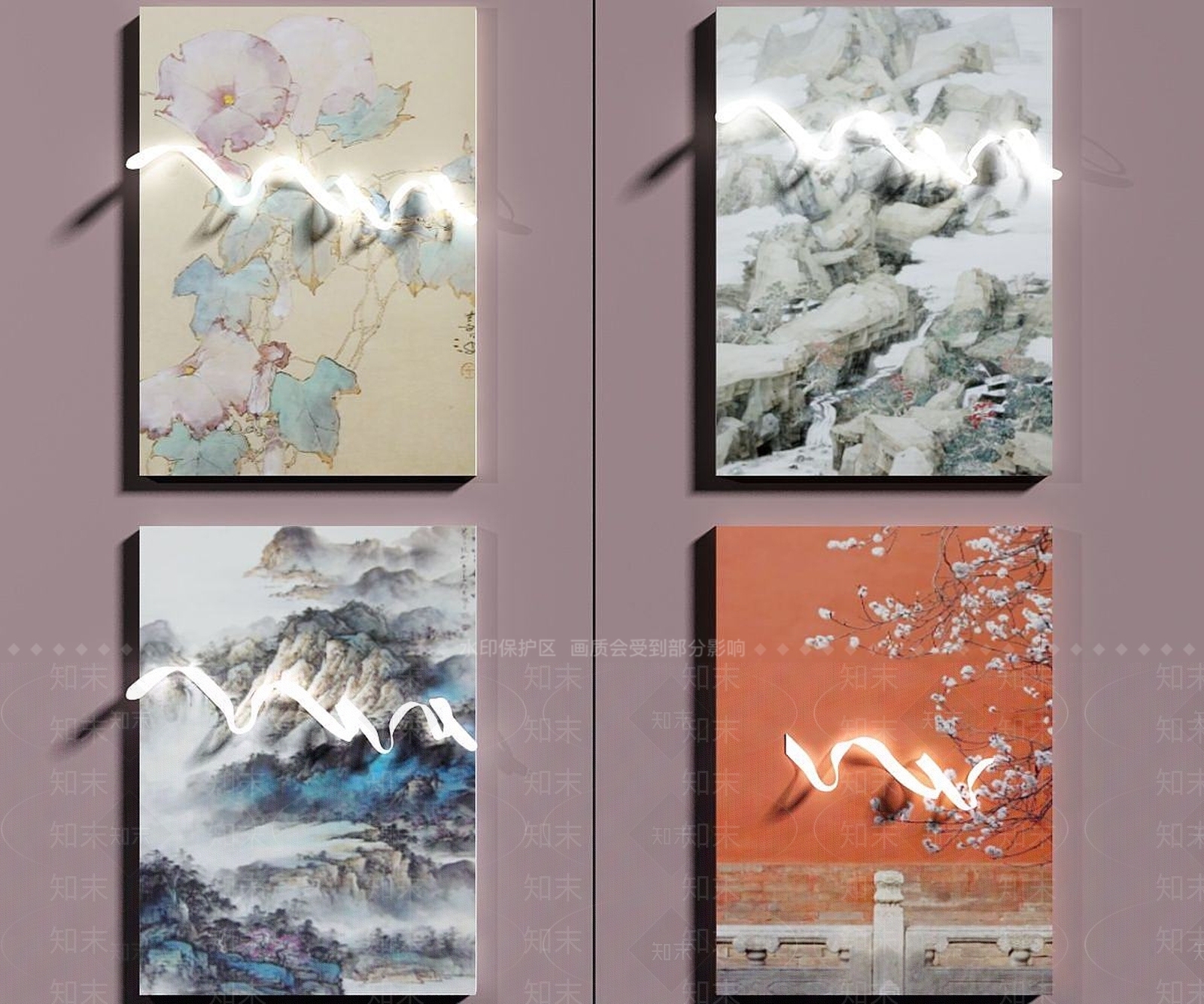 中式装饰画3D模型下载【ID:1192800005】