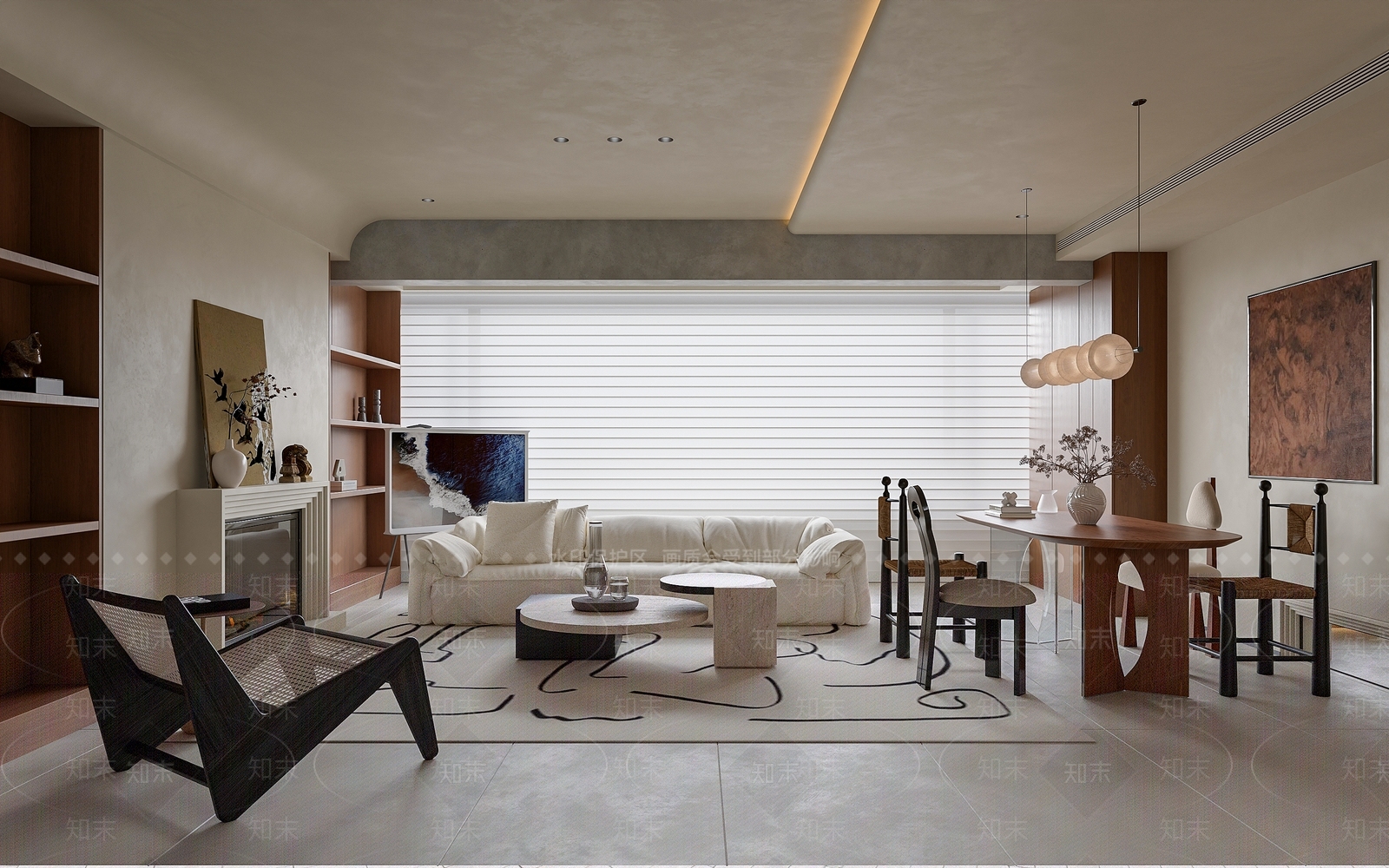现代客餐厅3D模型下载【ID:1215117046】