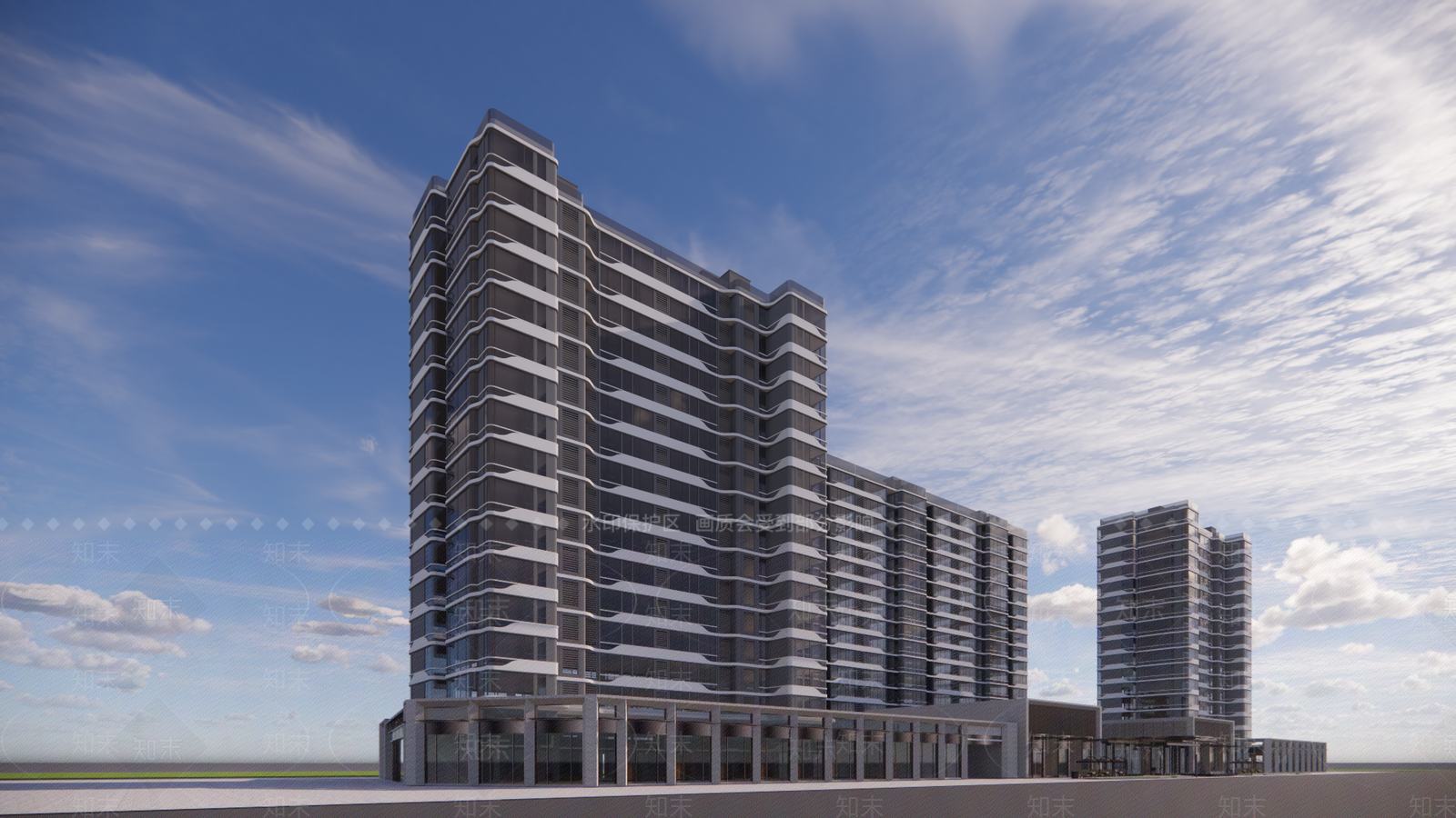 现代酒店建筑SU模型下载【ID:1192806591】