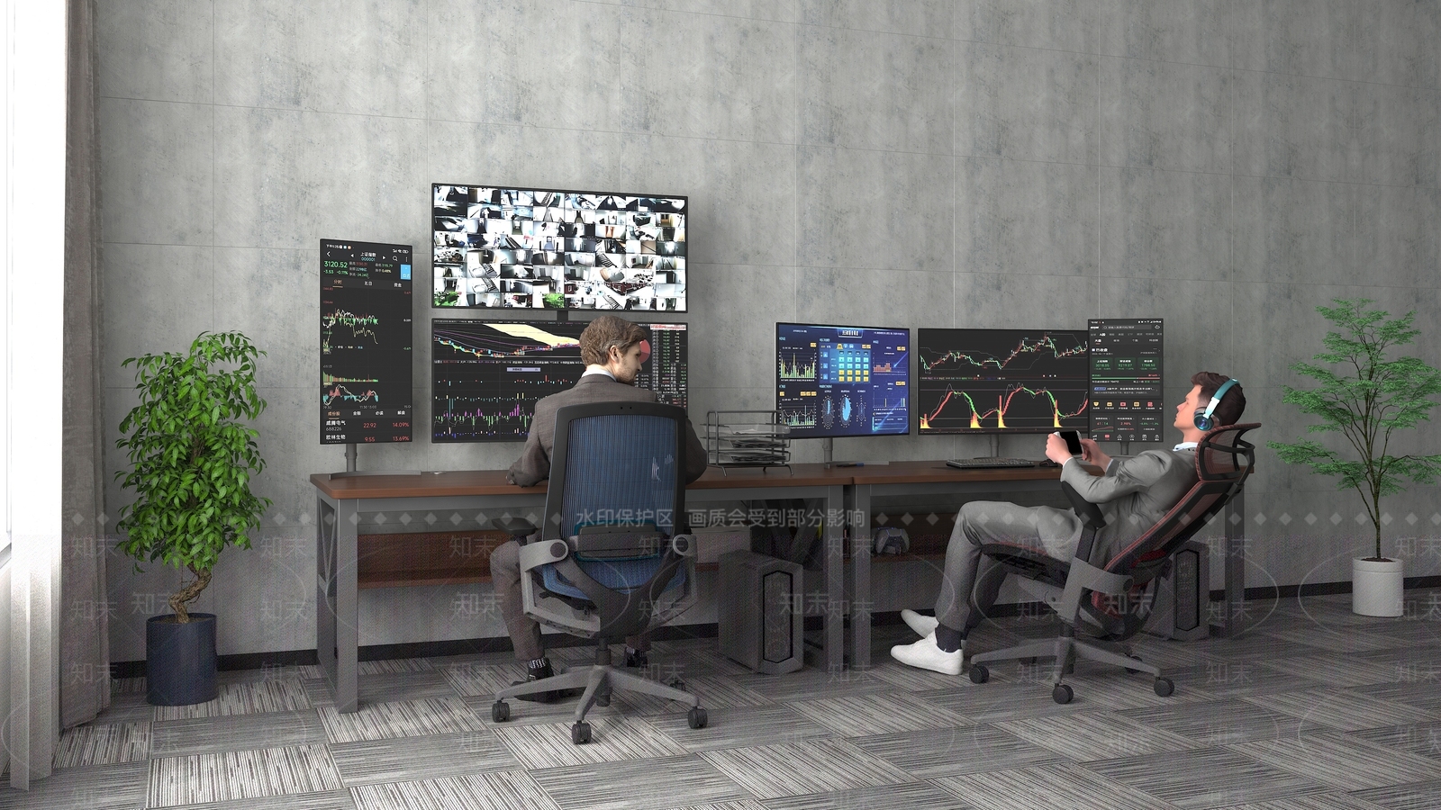 现代办公桌椅3D模型下载【ID:1192824470】