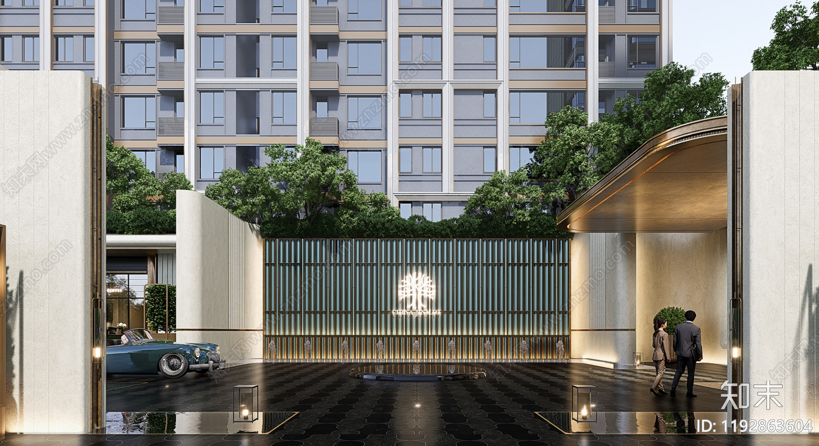 轻奢售楼处建筑下载【ID:1192863604】
