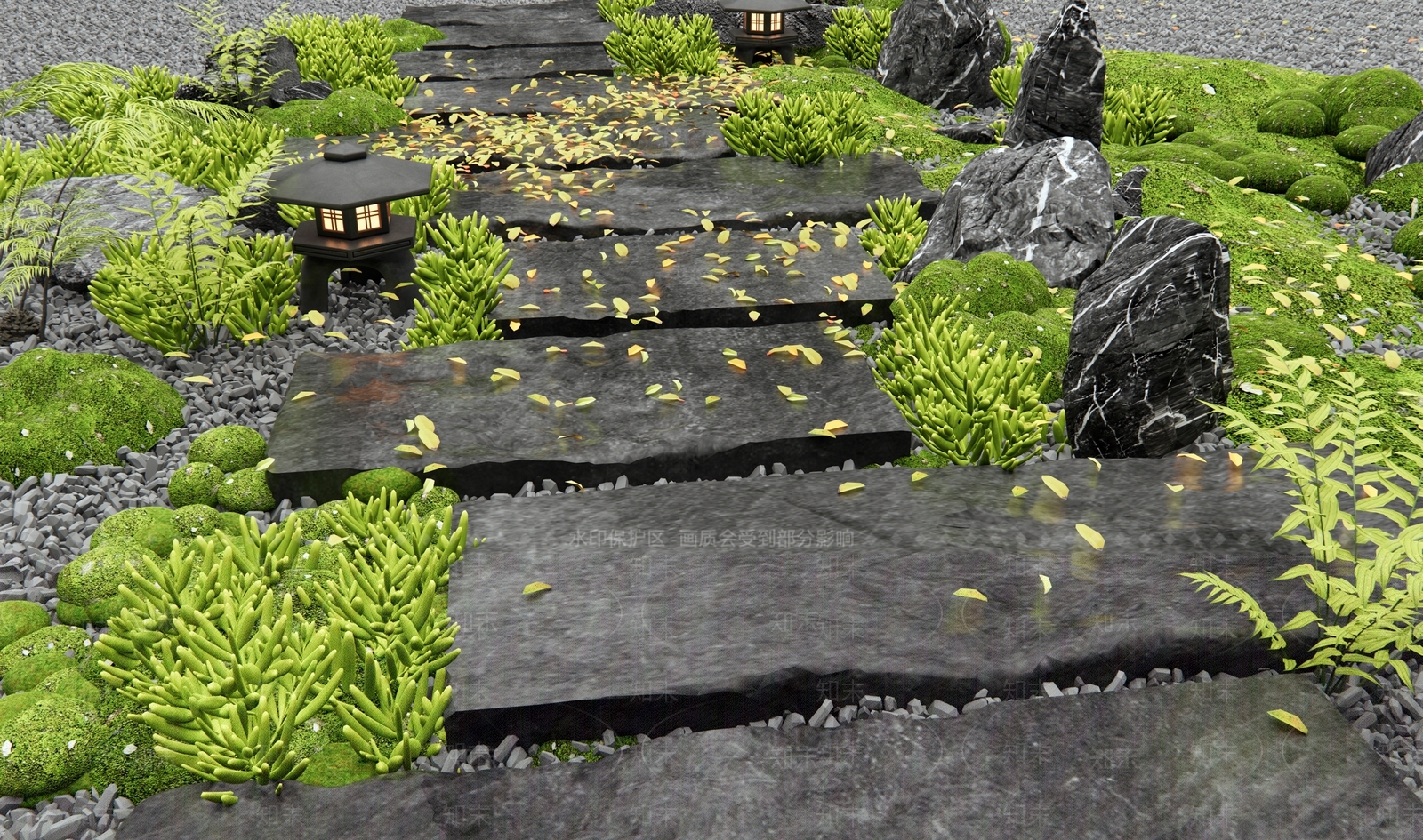 新中式日式石头3D模型下载【ID:1192828290】