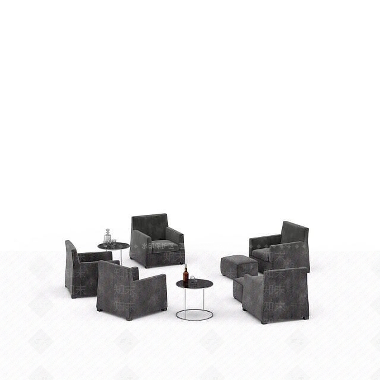 现代双人沙发3D模型下载【ID:1192829015】