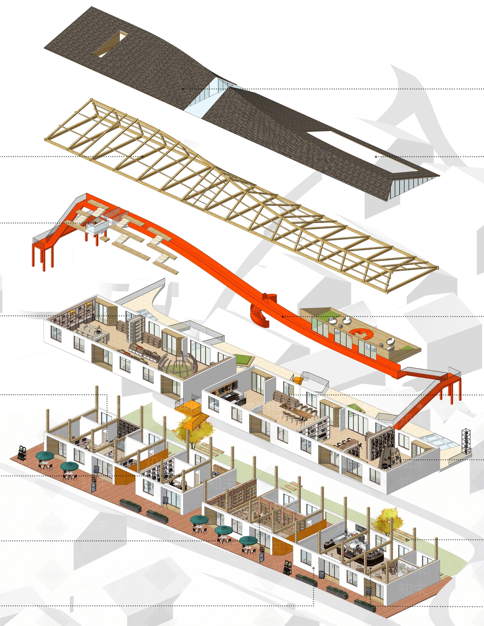 现代新中式小公建SU模型下载【ID:1192829980】