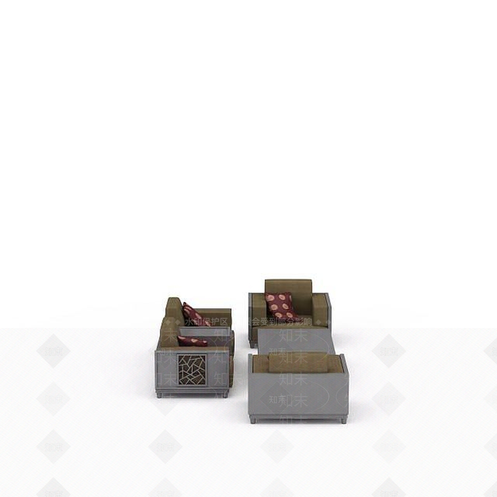 现代双人沙发3D模型下载【ID:1192829491】