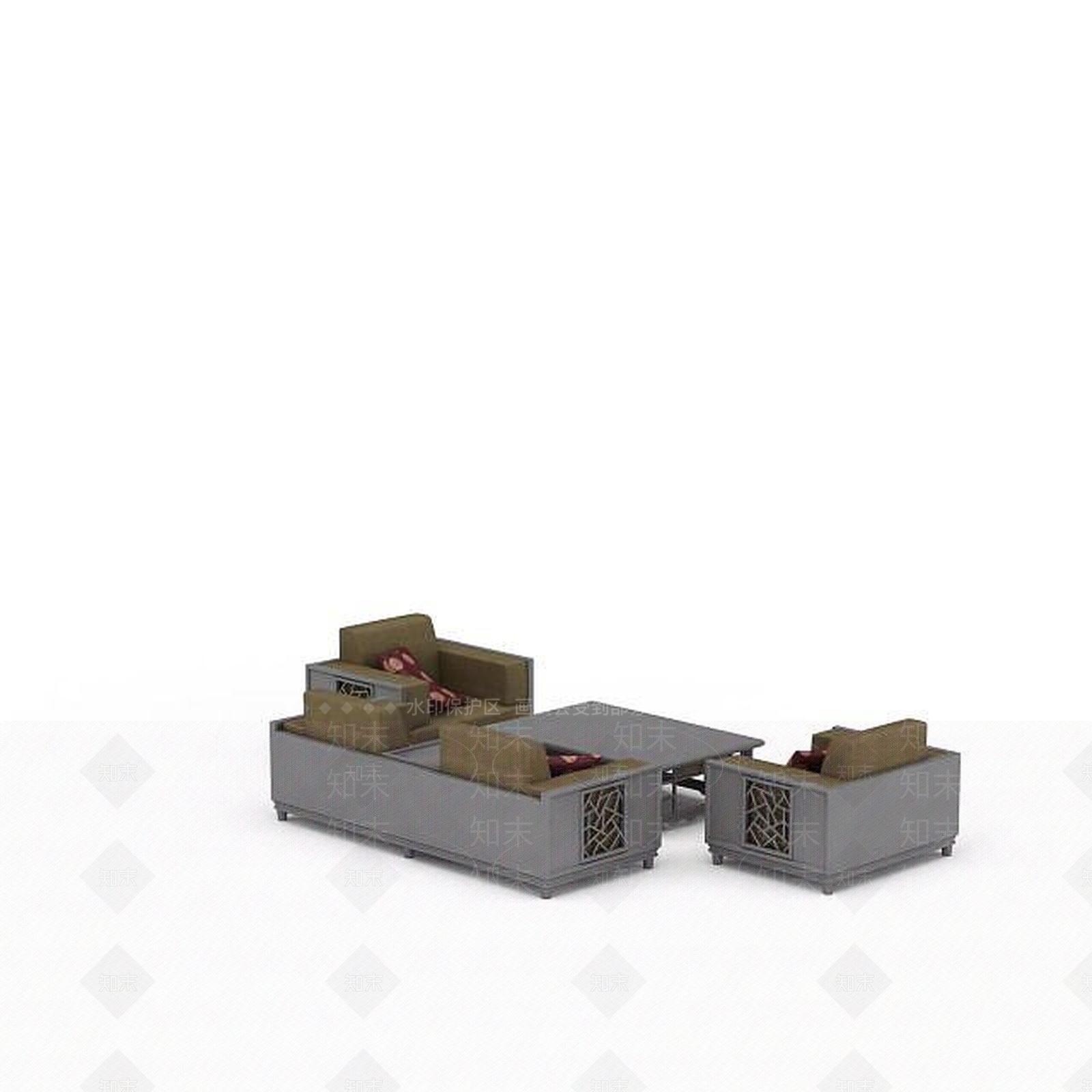 现代双人沙发3D模型下载【ID:1192829491】