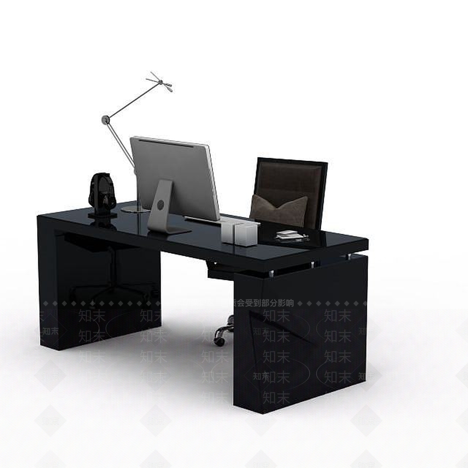 现代书桌椅3D模型下载【ID:1192829464】