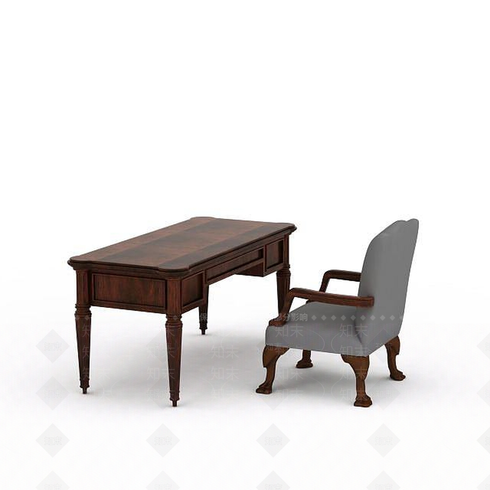 现代书桌椅3D模型下载【ID:1192829448】
