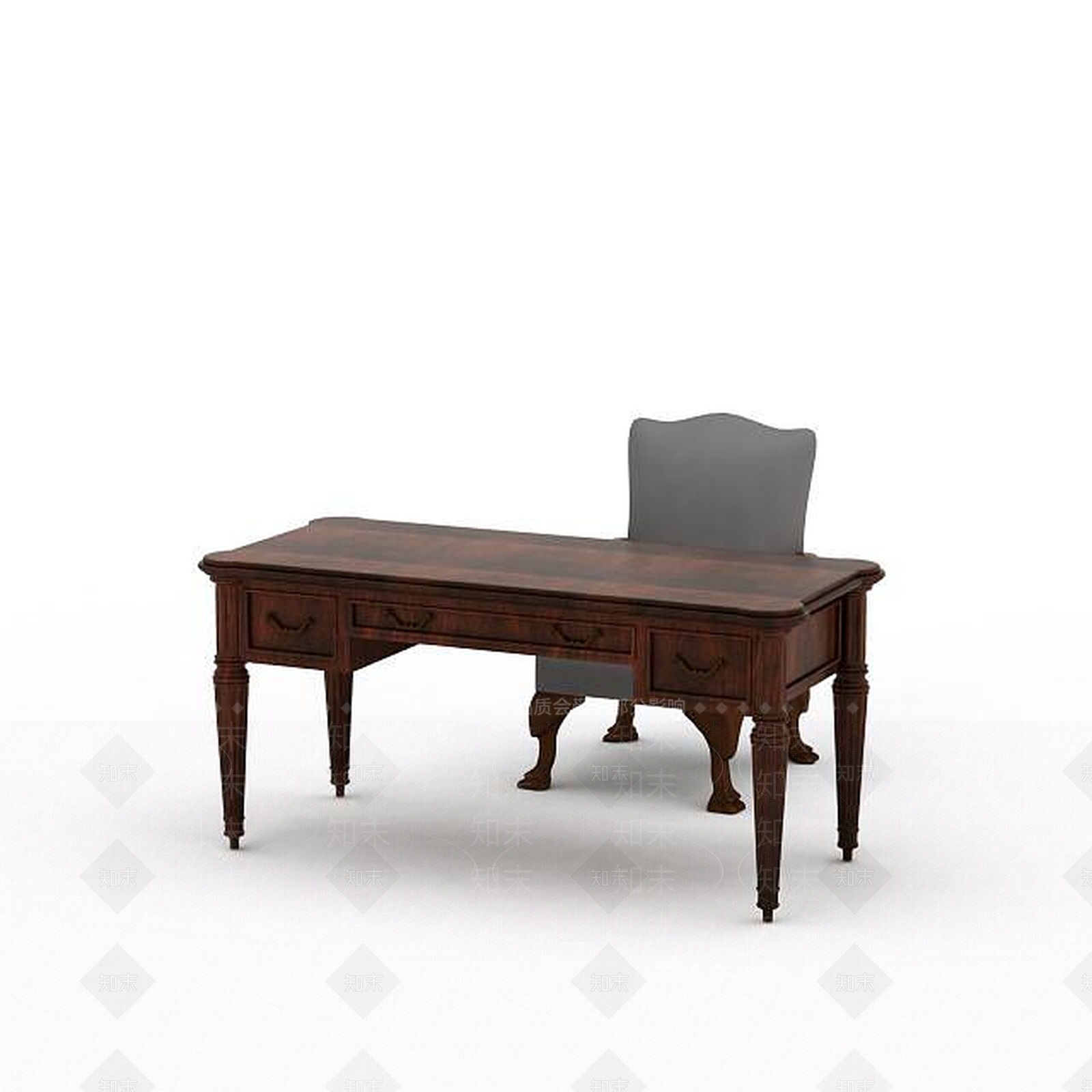 现代书桌椅3D模型下载【ID:1192829448】
