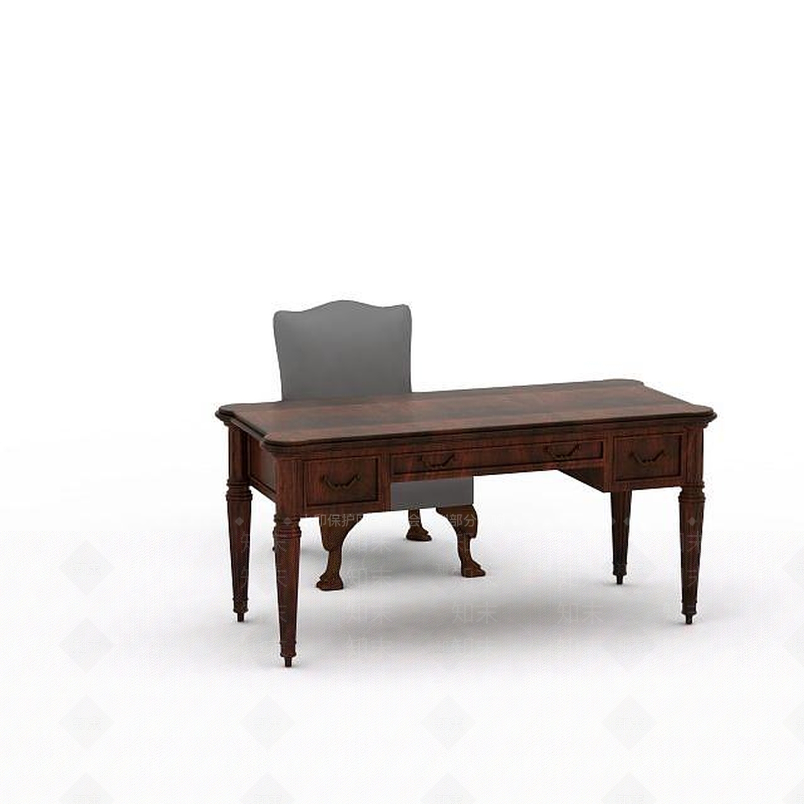 现代书桌椅3D模型下载【ID:1192829448】
