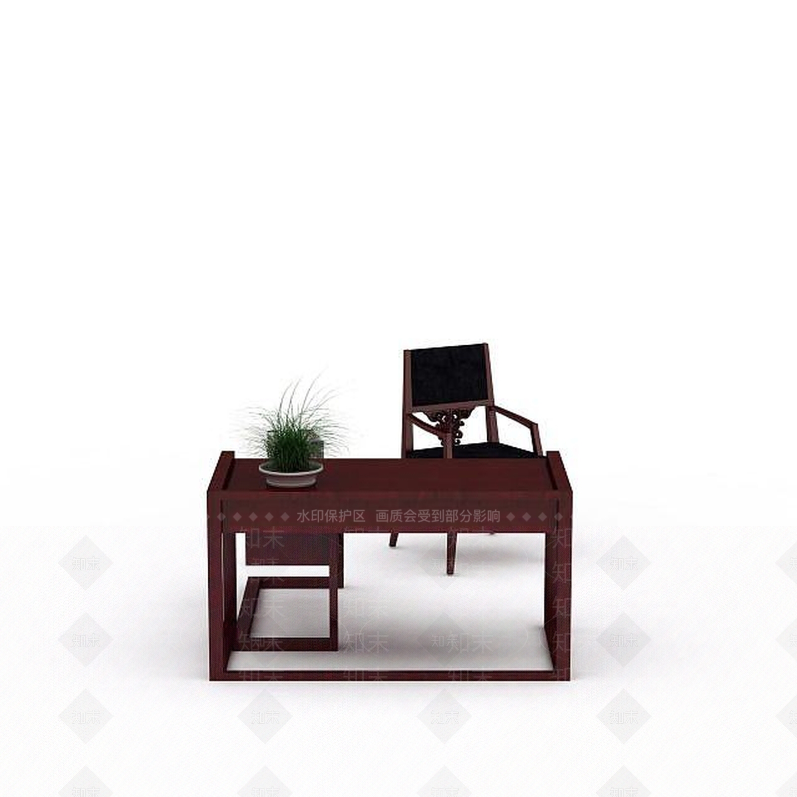 现代书桌椅3D模型下载【ID:1192829562】