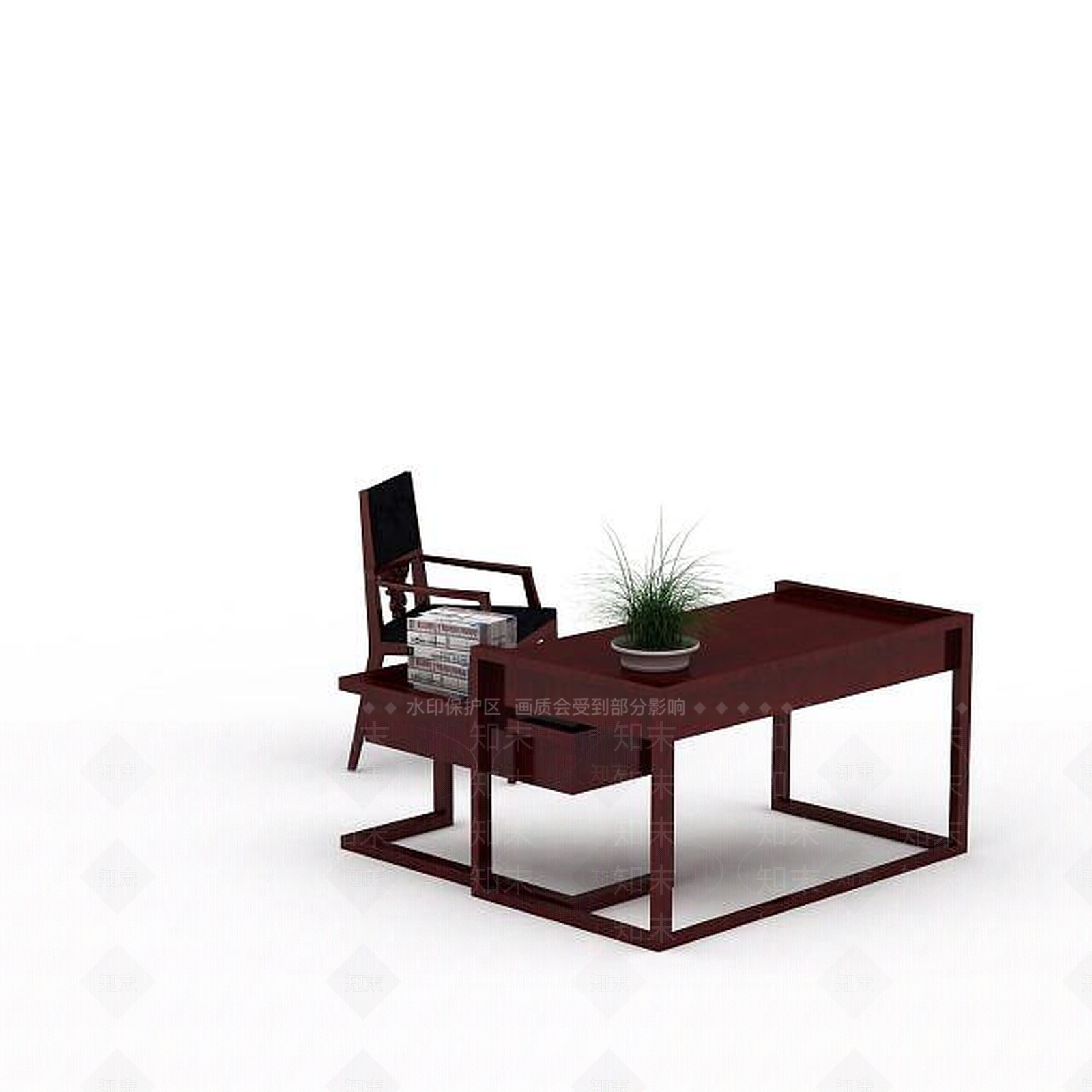现代书桌椅3D模型下载【ID:1192829562】