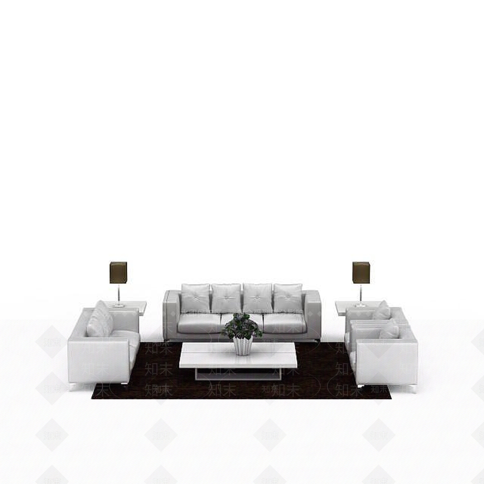 现代沙发组合3D模型下载【ID:1192830506】