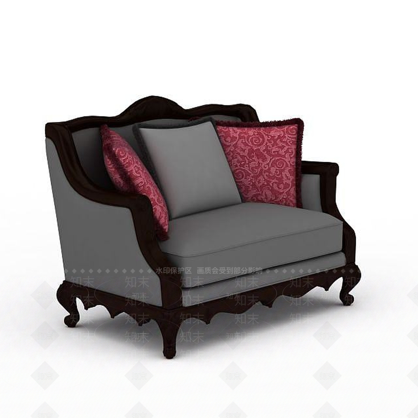 现代双人沙发3D模型下载【ID:1192831357】