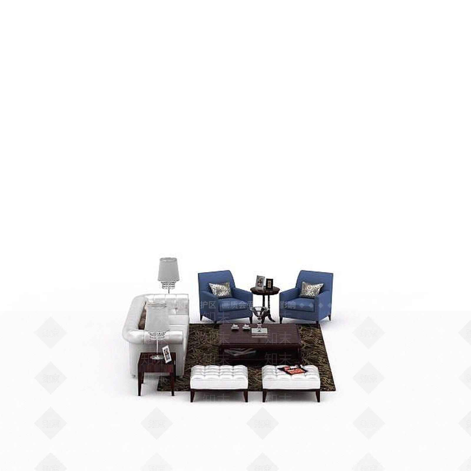 现代双人沙发3D模型下载【ID:1192834933】