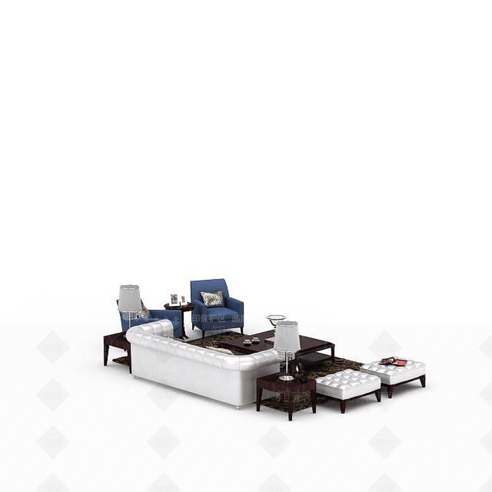 现代双人沙发3D模型下载【ID:1192834933】