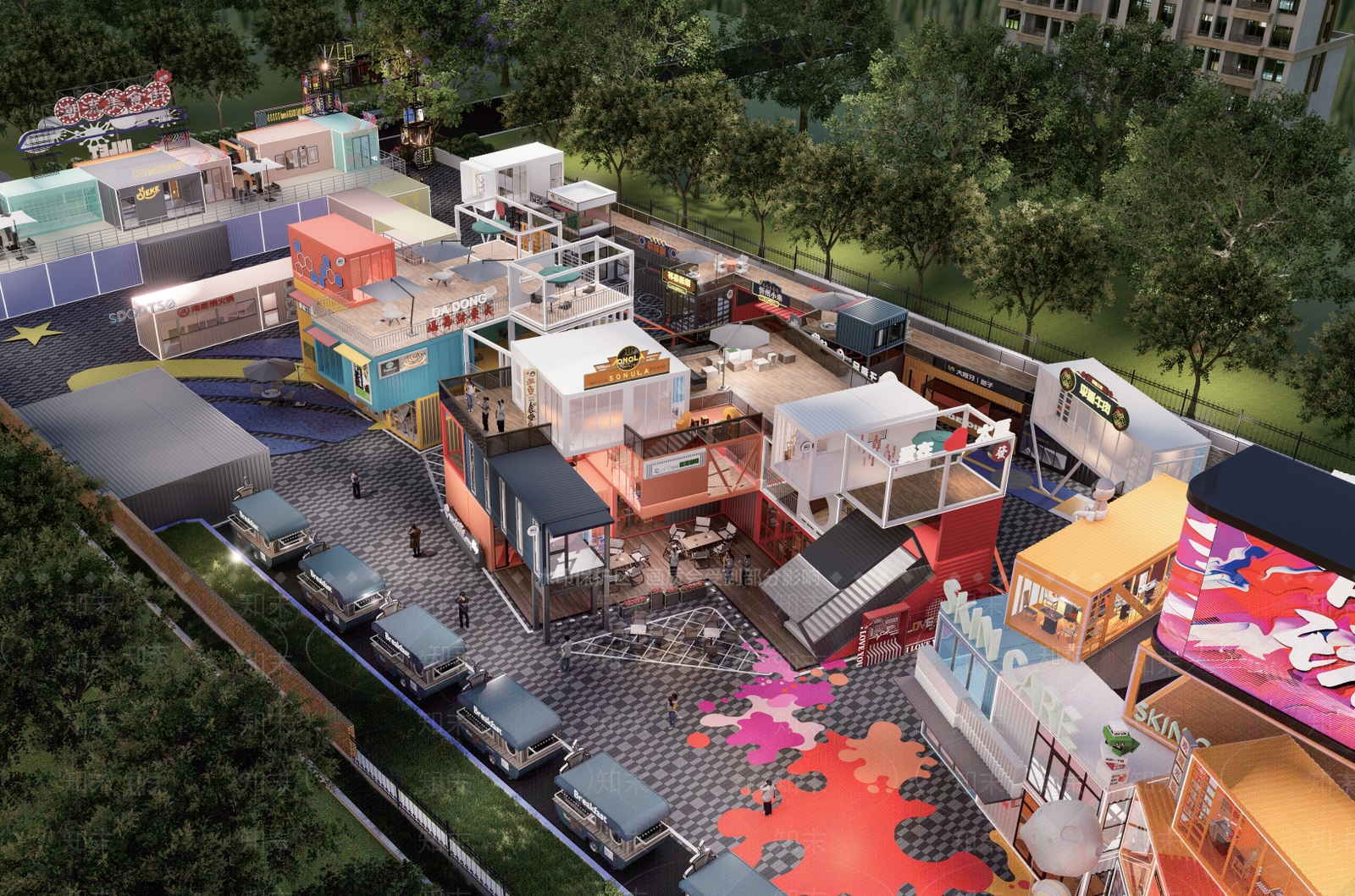 现代商业街SU模型下载【ID:1192836011】