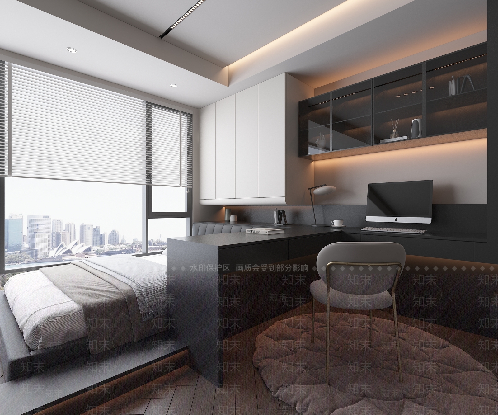 现代榻榻米卧室3D模型下载【ID:1192838896】