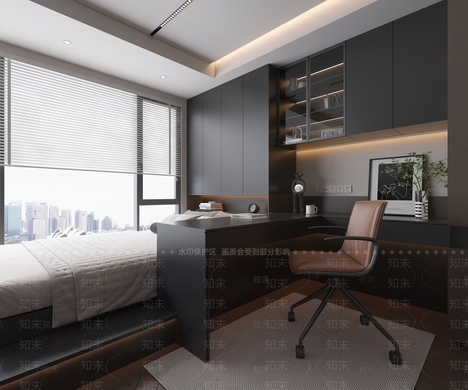 现代意式榻榻米卧室3D模型下载【ID:1192839651】