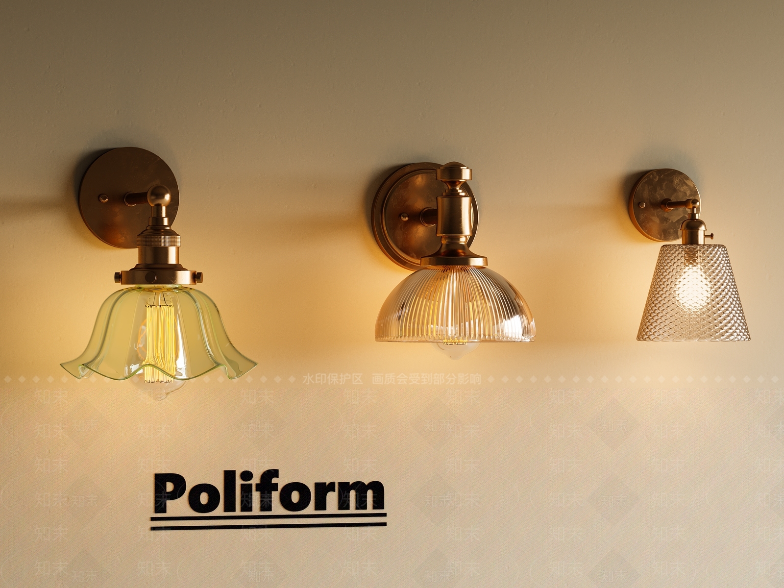 美式复古壁灯SU模型下载【ID:1192839870】