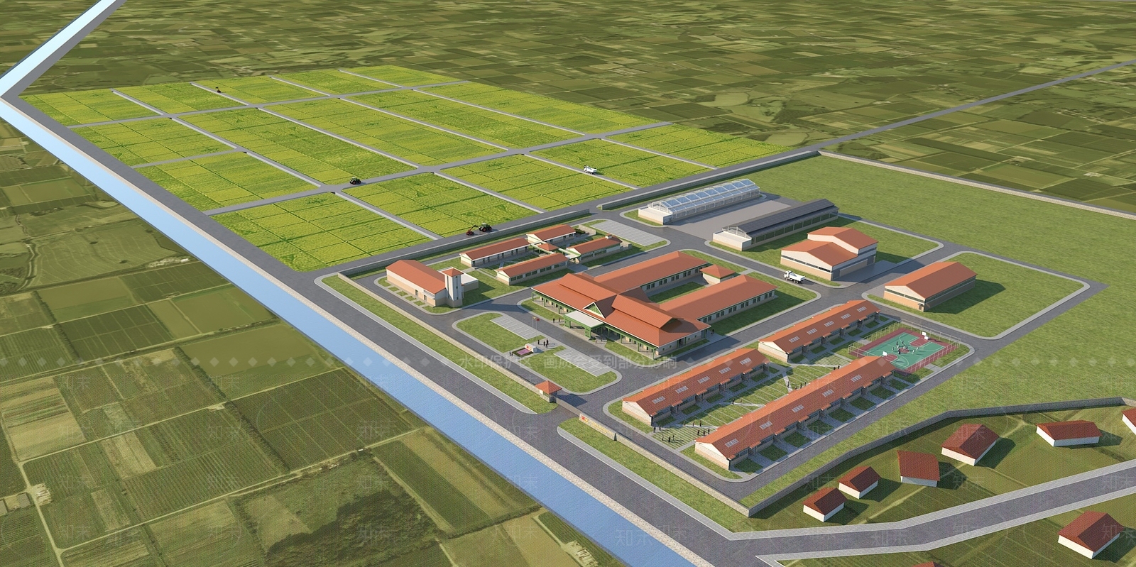 现代鸟瞰规划3D模型下载【ID:1192841037】