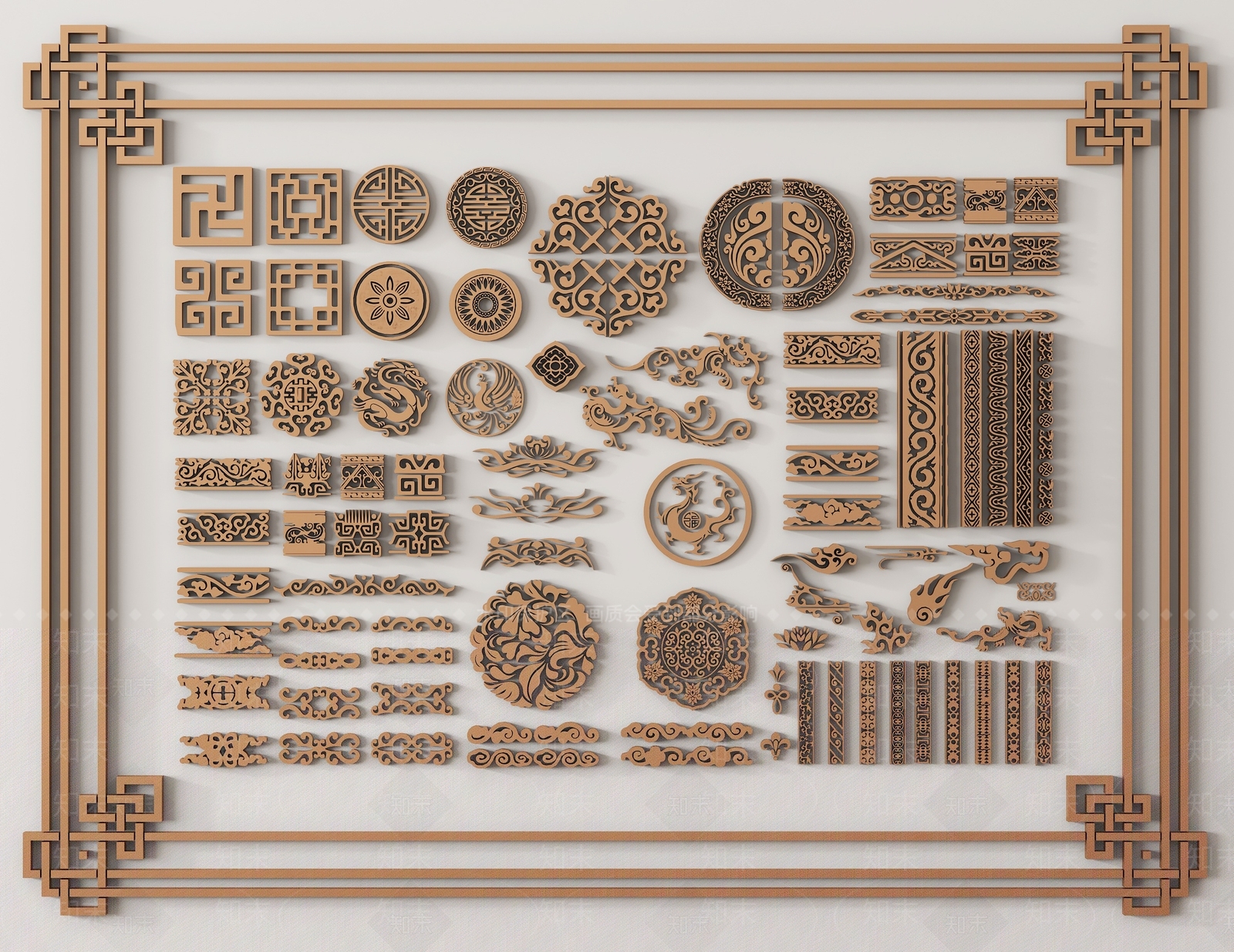 中式雕花3D模型下载【ID:1192841132】