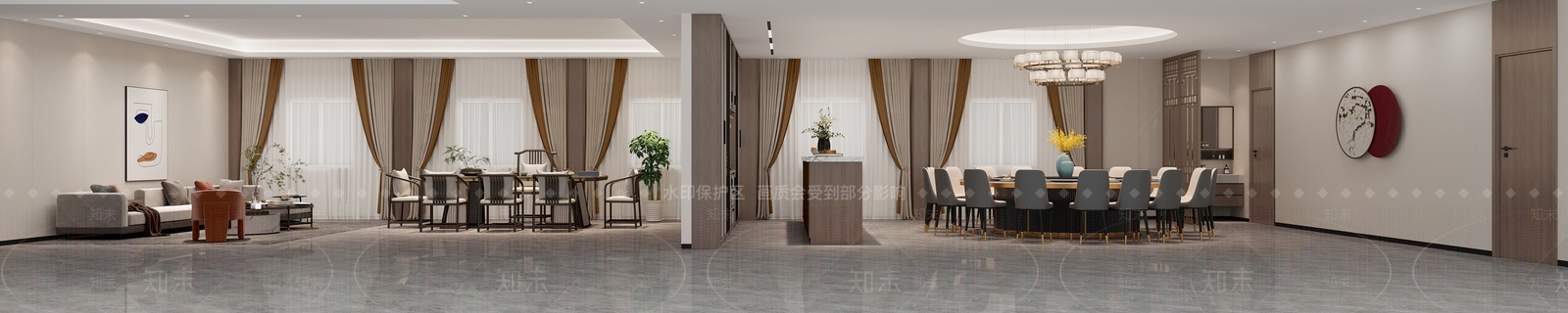 现代新中式其他餐饮空间3D模型下载【ID:1192844255】