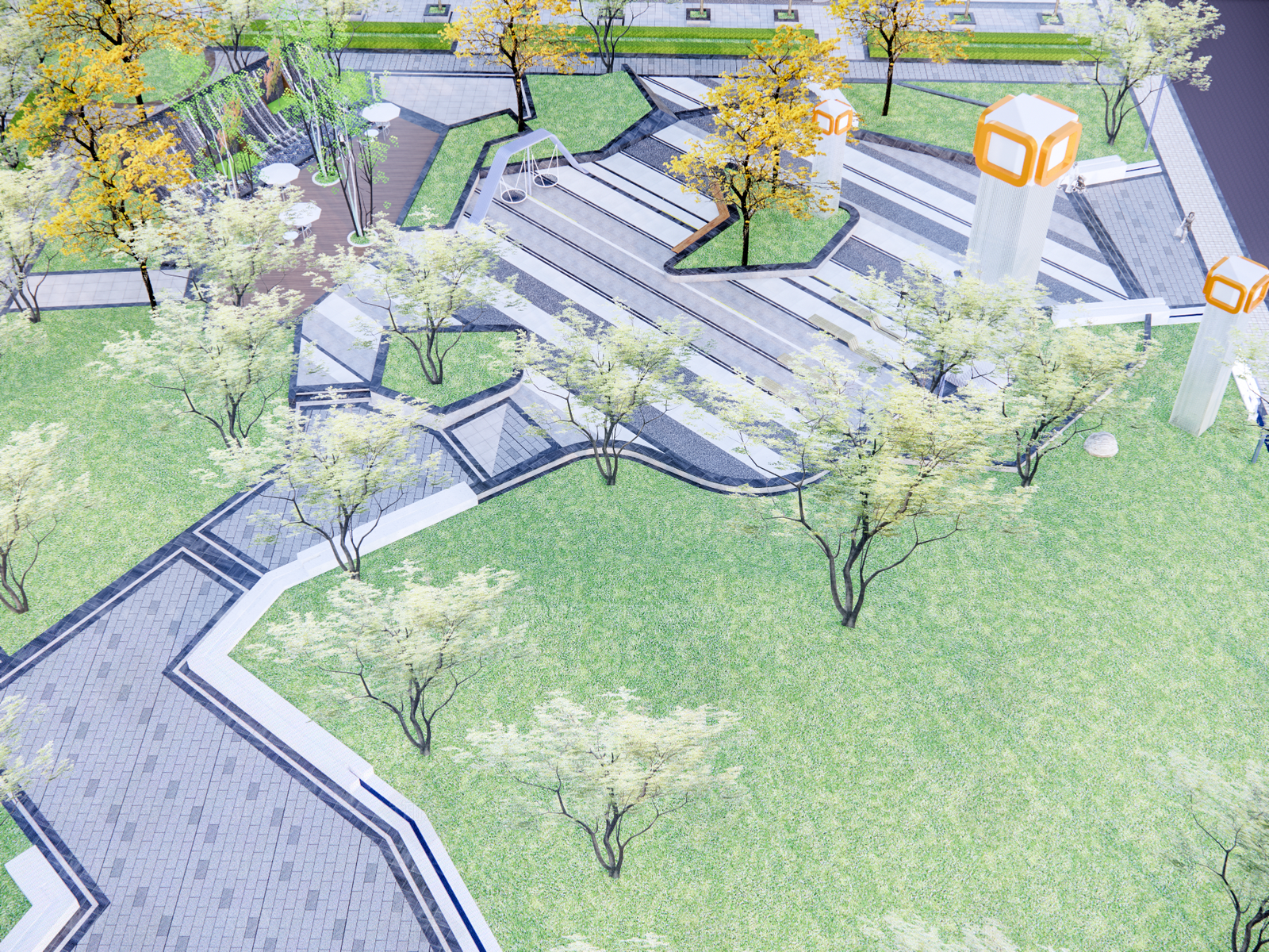 现代口袋公园SU模型下载【ID:1192844339】