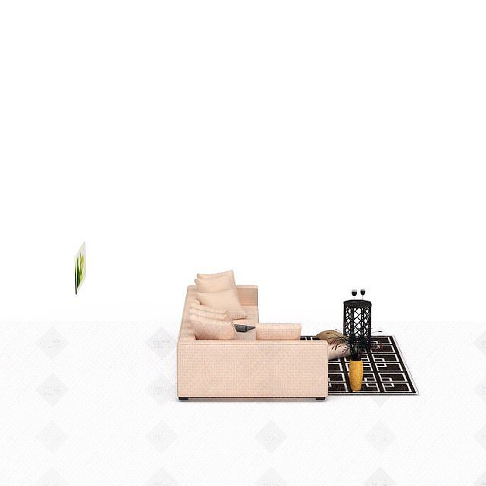 现代双人沙发3D模型下载【ID:1192844666】