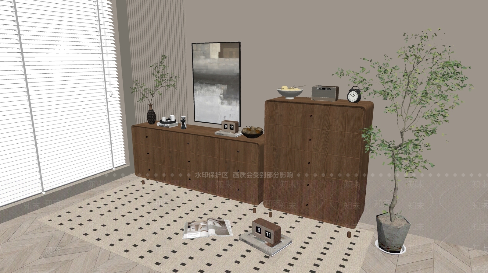 现代斗柜SU模型下载【ID:1192846158】