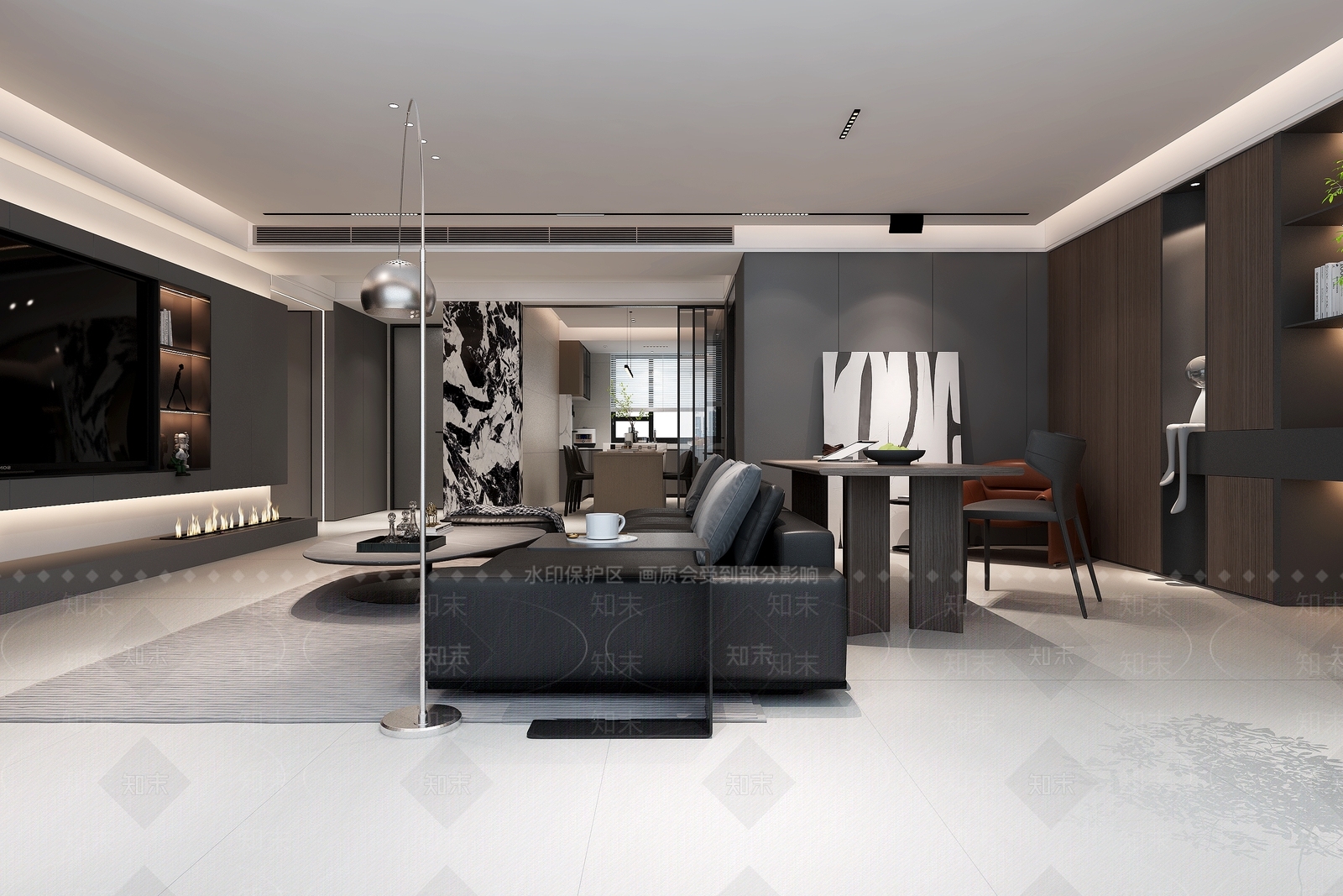 意式极简家居客厅3D模型下载【ID:1192849583】