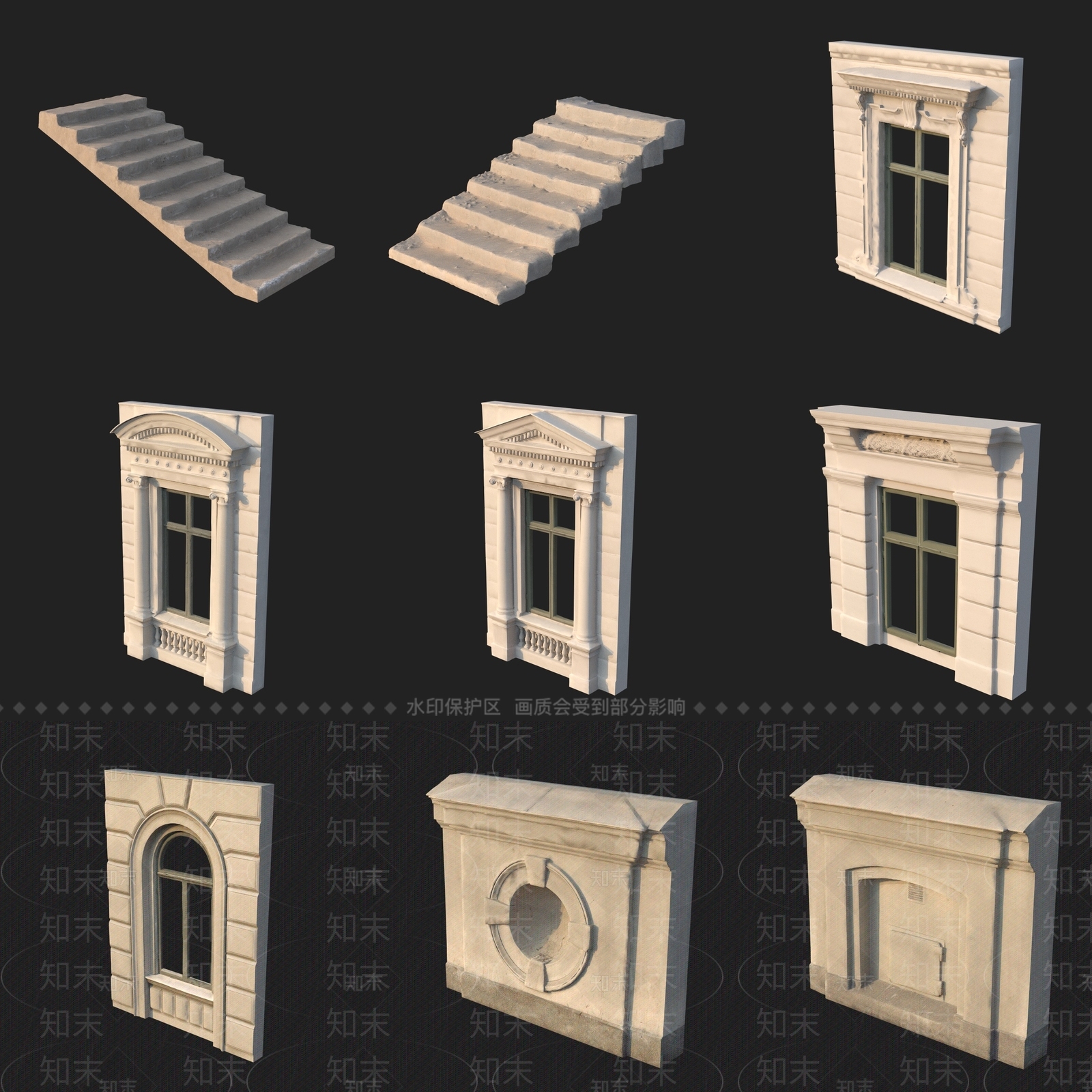 欧式门窗展厅3D模型下载【ID:1192849635】