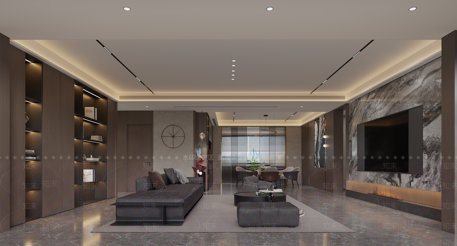 现代客餐厅3D模型下载【ID:1215117502】