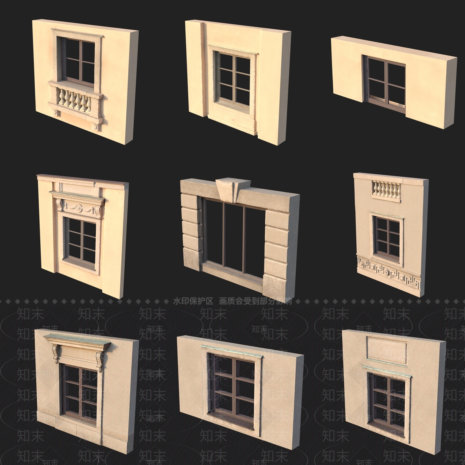 欧式门窗展厅3D模型下载【ID:1192852115】