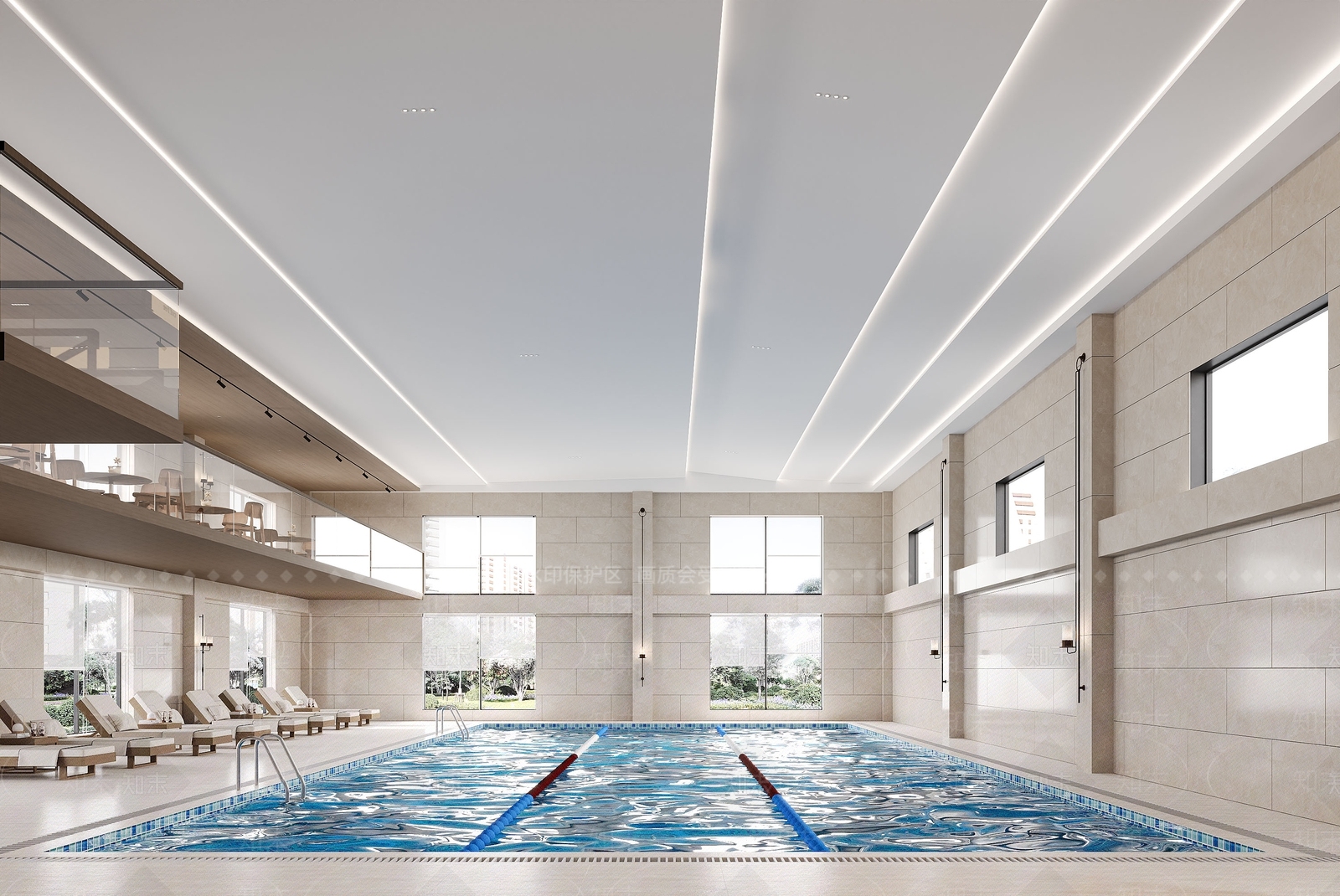 现代新中式游泳馆3D模型下载【ID:1192852570】