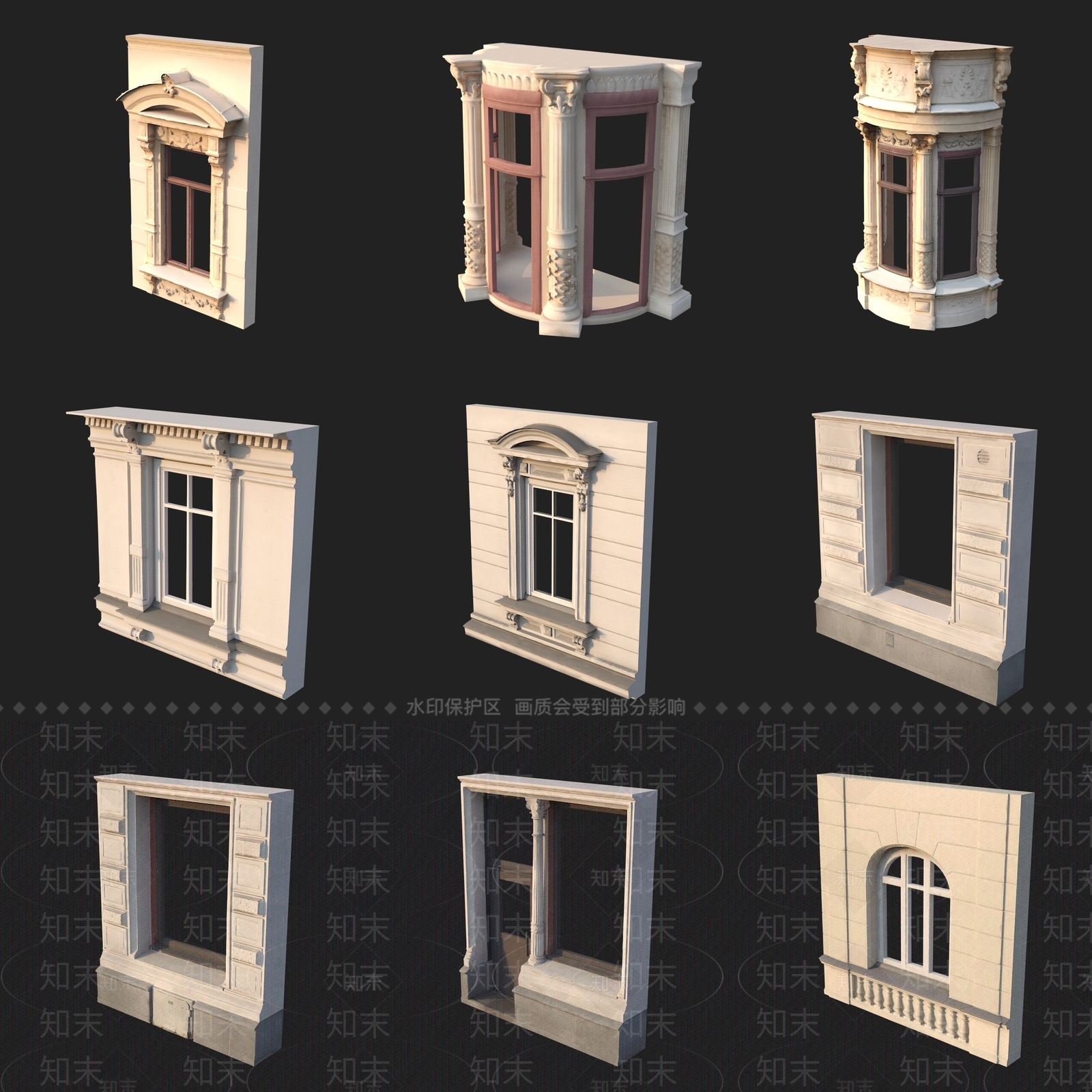 欧式门窗展厅3D模型下载【ID:1192852874】