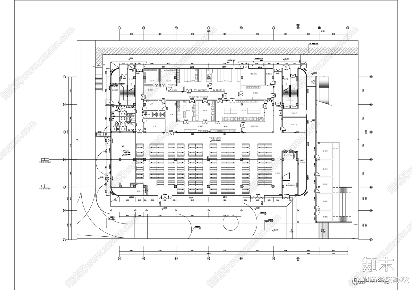 现代学校cad施工图下载【ID:1192856022】