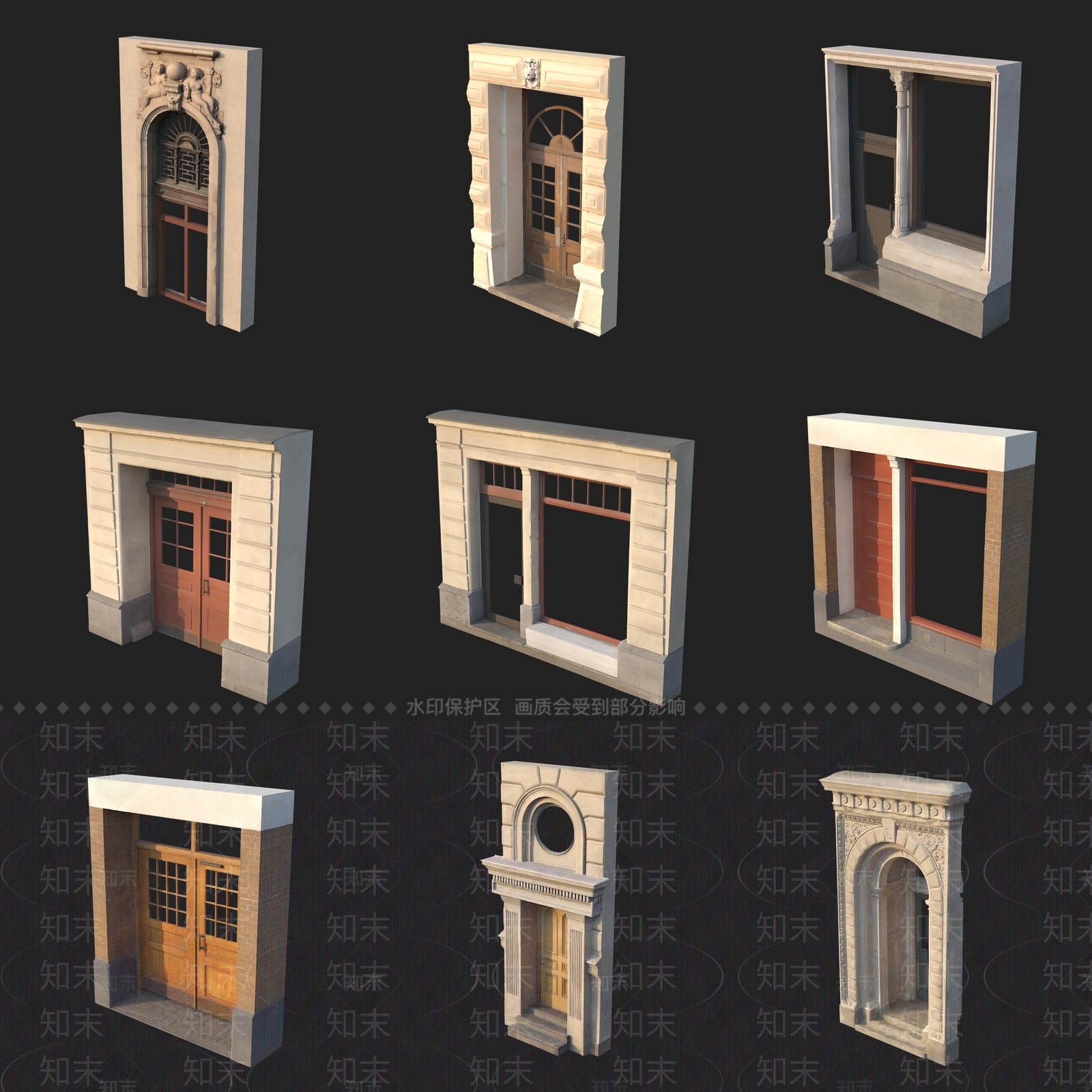 欧式门窗展厅3D模型下载【ID:1192856144】