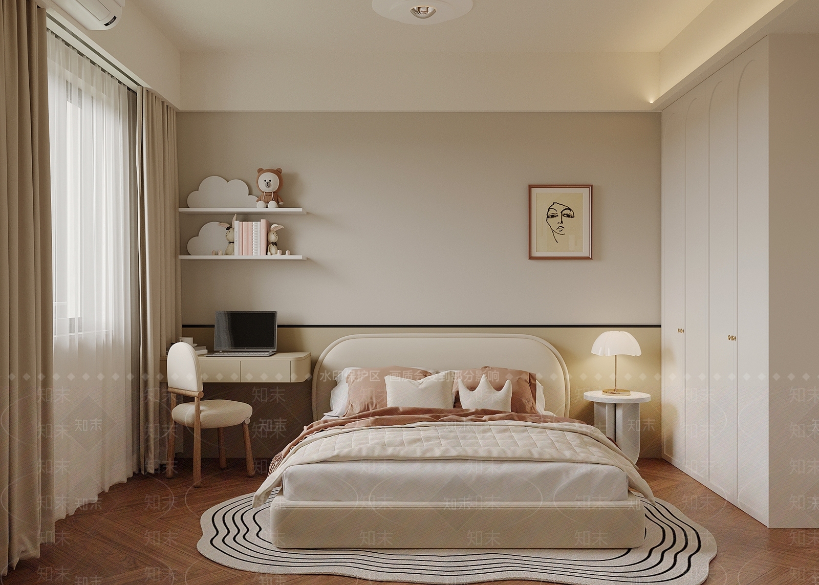 法式现代通用儿童房SU模型下载【ID:1192856926】