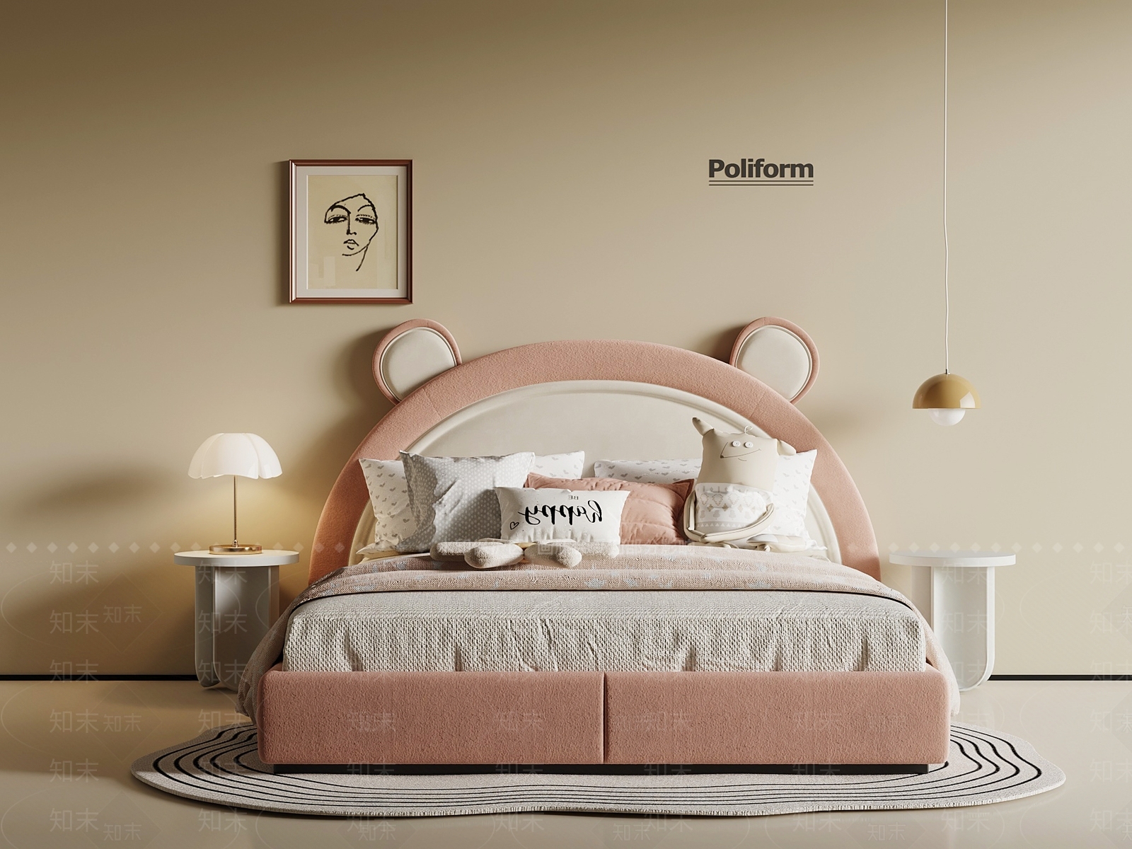 现代儿童床SU模型下载【ID:1192858046】