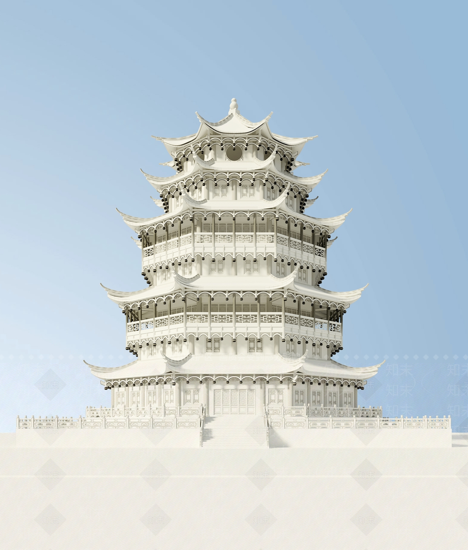 中式中古古建3D模型下载【ID:1192859074】