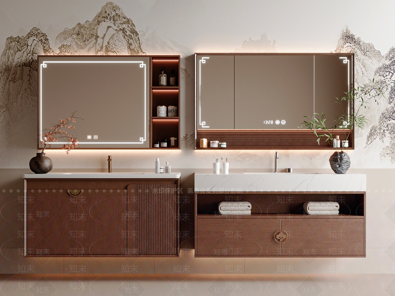 新中式中式浴室柜SU模型下载【ID:1192861230】