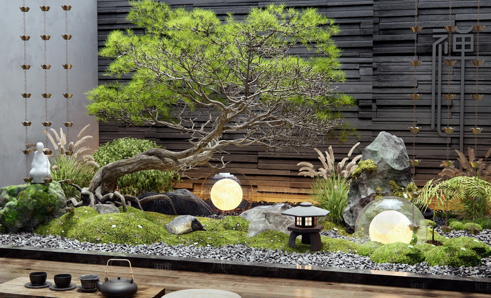 新中式日式庭院3D模型下载【ID:1192873682】
