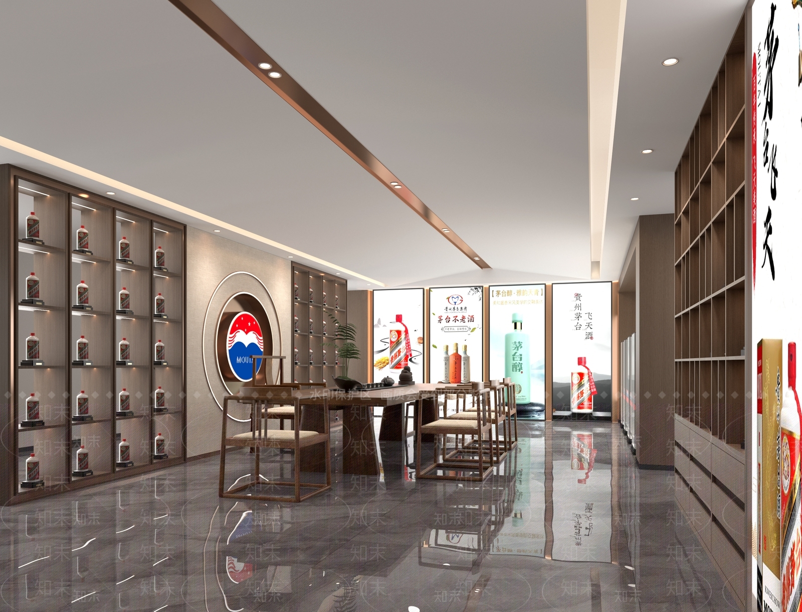 现代新中式烟酒店3D模型下载【ID:1192877604】